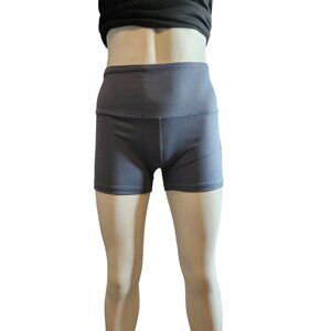 Capella Apparel Womens Slate Blue High-Waist Biker Shorts Medium